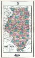 Illinois State Map, Wisconsin State Atlas 1881